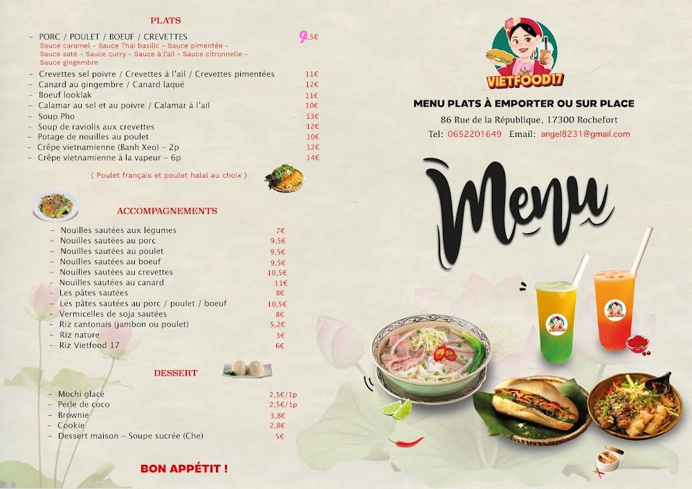 Vietfood 17 Rochefort - Menu Image 1